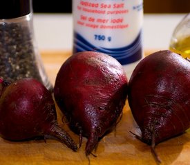 Glazed Roasted Beets, Basil and Goat Cheese Salad