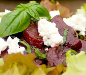 Glazed Roasted Beets, Basil and Goat Cheese Salad