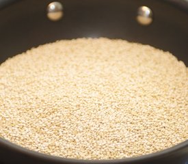 Quinoa Salad with Soy Bean, Roasted Pepper and Nuts