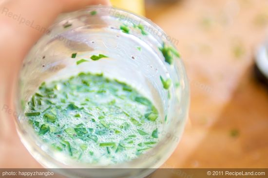 Here we have the well blended dressing. Chill in the frige until all the other ingredients are ready.