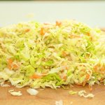 The slaw is well drained and pat dry.