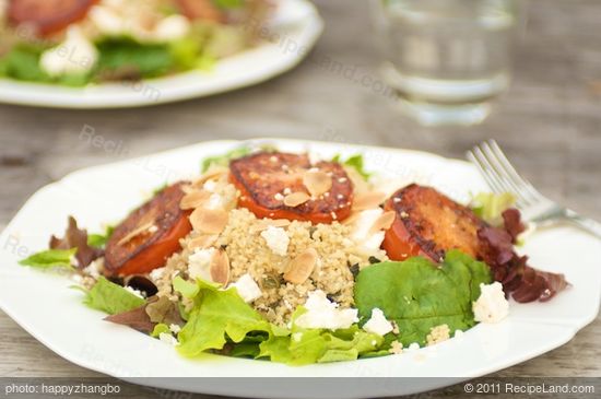 A succulent fried tomato and mint couscous salad.