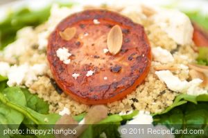 Fried Tomatoes with Mint Couscous