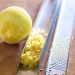 Meanwhile freshly grate some lemon zest.