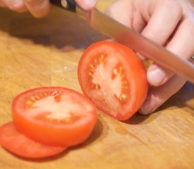 Fried Tomatoes with Mint Couscous