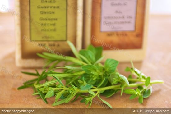 Get the herbs washed and pat dry.