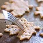 Pierce the crackers with a fork.