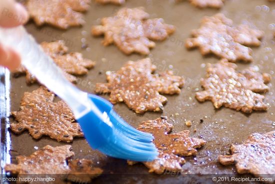 Brush with honey-water mixture immediately after removing from the oven. 