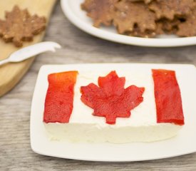 Canadian Flag Garlic Cheese Spread (Canada Day)