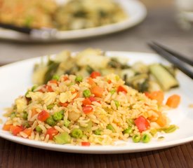 Chinese Fried Rice with Bell Pepper, Peas and Carrots