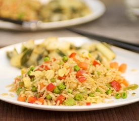 Chinese Fried Rice with Bell Pepper, Peas and Carrots