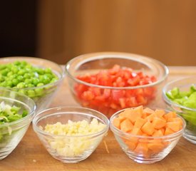 Chinese Fried Rice with Bell Pepper, Peas and Carrots