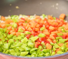 Chinese Fried Rice with Bell Pepper, Peas and Carrots