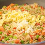 Stir in the fried-egg.