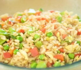 Chinese Fried Rice with Bell Pepper, Peas and Carrots