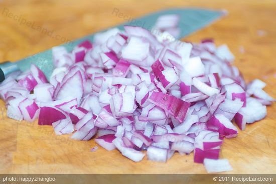 Here we have the beautifully chopped onions.
