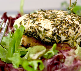 Warm Chévre and Apple Rings with Manitoba Hemp Seed Oil Vinaigrette