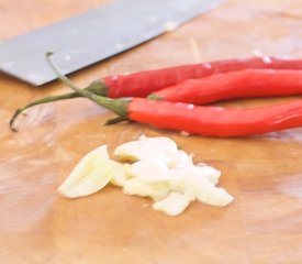 Sichuan Stir-Fried Bok Choy with Red Chilis 