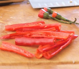 Sichuan Stir-Fried Bok Choy with Red Chilis 