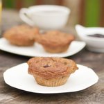 Super-duper moist blueberry, banana and apple oatmeal muffins