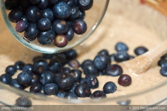 Add the fresh or frozen blueberries.