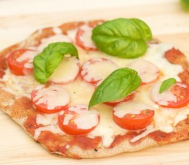 Grilled Tomato and Mozzarella Pizza with Basil