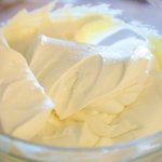 Then gently fold in the remaining whipped cream until no white streaks remains. Set the mascarpone mixture aside.