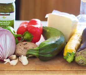 Grilled Summer Vegetable Pizza with Basil Pesto and Feta