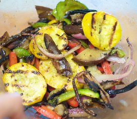 Grilled Summer Vegetable Pizza with Basil Pesto and Feta