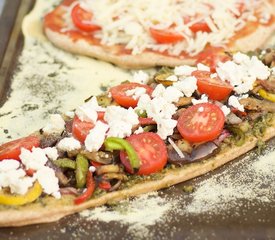 Grilled Summer Vegetable Pizza with Basil Pesto and Feta