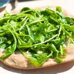 Arugula and Mozzarella Pizza with Garlic-Olive oil