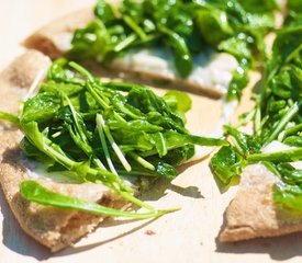 Arugula and Mozzarella Pizza with Garlic-Olive oil