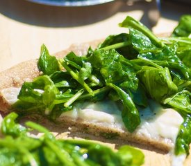 Arugula and Mozzarella Pizza with Garlic-Olive oil