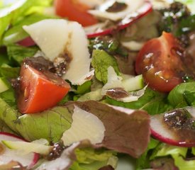 Mixed Greens with Basil-Balsamic Vinaigrette and Parmesan