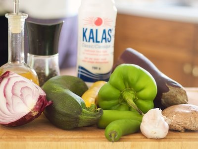 Pasta with Grilled Summer Vegetables