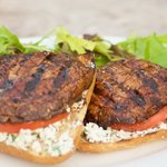 Open-face Grilled Portobello Sandwiches with Parsley-Basil Goat Cheese