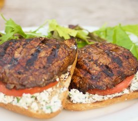 Open-face Grilled Portobello Sandwiches with Parsley-Basil Goat Cheese