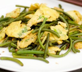 Garlic Scape Stir-fry with Scrambled Eggs