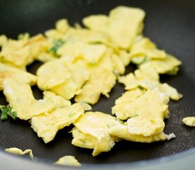 Garlic Scape Stir-fry with Scrambled Eggs