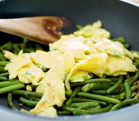 Garlic Scape Stir-fry with Scrambled Eggs