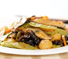 Snow Peas, Carrots and Water Chestnuts Stir-Fry with Asian Sauce