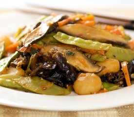 Snow Peas, Carrots and Water Chestnuts Stir-Fry with Asian Sauce