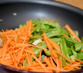 Snow Peas, Carrots and Water Chestnuts Stir-Fry with Asian Sauce