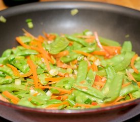 Snow Peas, Carrots and Water Chestnuts Stir-Fry with Asian Sauce