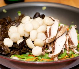 Snow Peas, Carrots and Water Chestnuts Stir-Fry with Asian Sauce