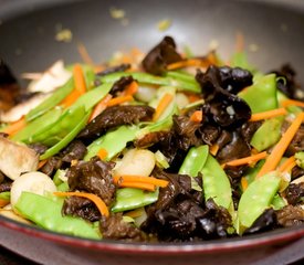 Snow Peas, Carrots and Water Chestnuts Stir-Fry with Asian Sauce