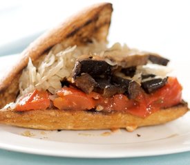 Grilled Portobello Sandwiches with Tomato Jam and Sauerkraut