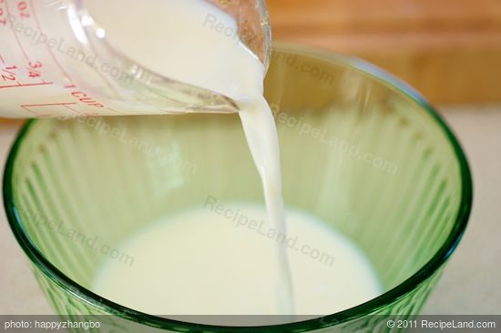 Pour the milk into a medium-sized bowl.