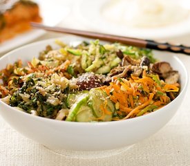 Korean Seasoned Vegetables and Noodles with Spicy Sauce