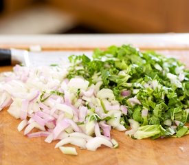 Korean Seasoned Vegetables and Noodles with Spicy Sauce